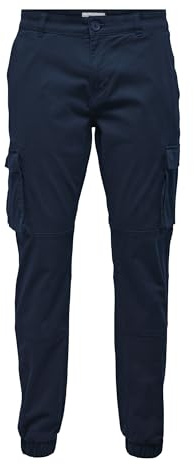 Only & Sons Herren Onscam Stage Cuff Pk 6687 Noos Cargohose, Dress Blues 1,30W / 30L