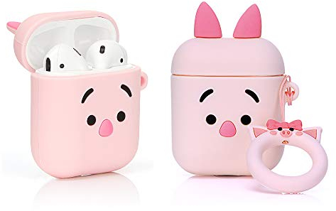 ZAHIUS Silikon Hülle Kompatibel mit Airpods 1 & 2 Case Cover Lustige Abdeckung [DSN 3D-Animationsserie] (Piglet)