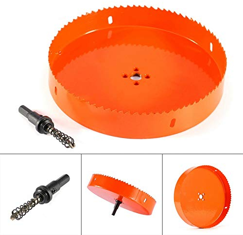 Akozon M42 Scie Cloche 200 mm Foret de Coupe-Lame pour Adaptateur de Foret de Coupe-Trou Tuyau de Fer en Aluminium 200 mm