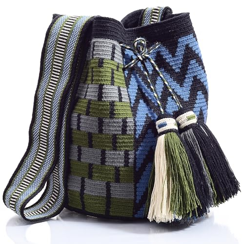 Wayuu Boho Chic Collection Designer handgewebte, gehäkelte Tragetasche, Design 101