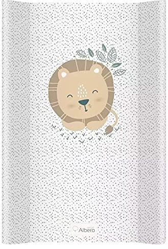 Albero Mio Wickelauflage Design: Lion/Löwe, zum Windeln wechselen oder an- oder ausziehen Ihres Kleines, Weiß Grau Gelb
