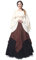 Fiamll Renaissance Kleid Damen Mittelalter Kleid Mittelalter Kleidung Damen Kostüme Fasching Kleid Set Braun XXL(Top und Rock)
