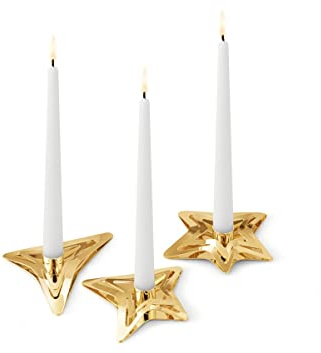 Georg Jensen Weihnachtskerzenhalter in Gold Edelstahl von Sanne Lund Traberg - 3 Stück
