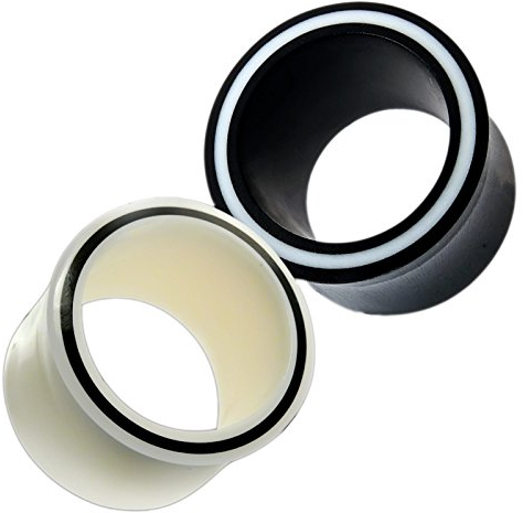 Fly Style 1 Paar Flesh-Tunnel aus Horn, Knochen oder Acryl - Piercing-Schmuck, Grösse:22 mm (Paar), Materialwahl:Horn