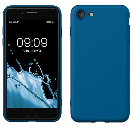 kwmobile Handyhülle für iPhone SE 2022 Hülle/iPhone SE 2020 / iPhone 8 / iPhone 7, für iPhone SE Hülle - Schutzhülle für kabelloses Laden - Case in Blue Reef
