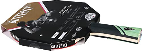 Butterfly Dimitrij Ovtcharov Gold Tischtennisschläger | Neue Eva-Technologie | ITTF zertifizierter Addoy Belag mit 1,5 mm Schwamm | erfahrene Spieler