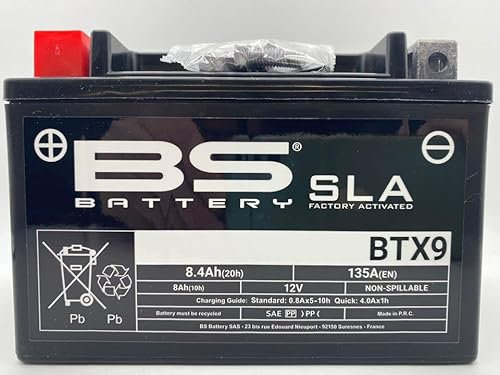 Bs battery AGM BTX9 SLA | Batterie de rechange moto pour Yamaha VP X City (SE431) 125 2008-2015