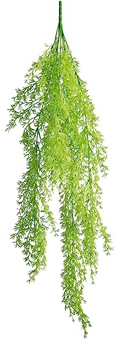 Deco Woerner Deko Kunstpflanzenhänger Zierspargel 14 x 84 cm grün Kunstpflanze künstlicher Zierspargel Kunstpflanzenhänger Asparagus