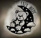 Designbysh Personalisiertes Baby-Geschenk Taufgeschenke Geschenke zur Geburt Taufe mit Namen Junge Mädchen Jungs Nachtlicht Schlummerlicht Teddy im Halbmond