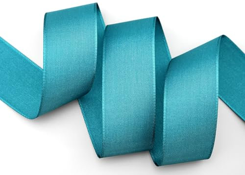 finemark 3 m x 40 mm STOFFBAND Matt ohne Draht Petrol 603 Dekoband mit Webkante Geschenkband Stoffband Tischdeko Hochzeit Ostern Schleifenband Visco Taftband TAFT Kartengestaltung Basteln