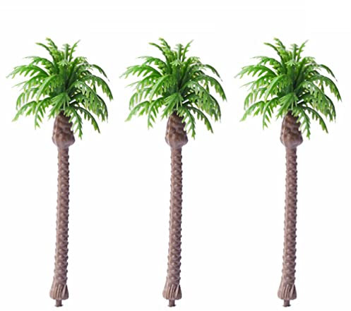 10 Pcs Miniature Coconut Trees Plastic Palm Tree Scenery Model for DIY Craft Projects Train Railways Architecture Landscape