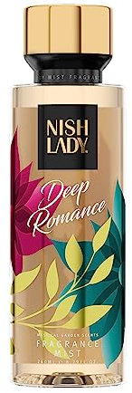 NishLady Body Mist - Fragrance Mist – Body Spray - Body Parfüm - 260 ml - Perfekte Wahl für Tägliche Erfrischung und Besondere Momente (260 ml (1er Pack), Deep Romance)