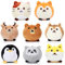 Aoriher 8 Pcs Mini Jouets d'animaux en Peluche 8 cm Petits Ornements d'animaux des Bois Porte-Clés d'animaux en Peluche Mignons pour Cadeau Décoration Fête Baby Shower Noël (Style Régulier)