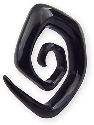 Fly Style Piercing Ohr Expander aus Horn - Dehnungsspirale Dehnschnecke Dehnspirale Dehnungsschnecke Dehnsichel, Grösse:4 mm (Paar)