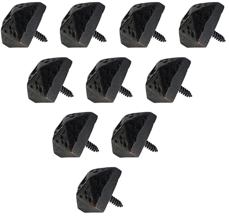 Adonai Hardware Hallelujah Antique Cast Iron Square Door Studs Nails Clavos (25mm x 10 Pack, Oil Rubbed Bronze) for Entry House, Vintage Barn Doors, Gates, Wooden Box, Furniture, Chest and Trunks