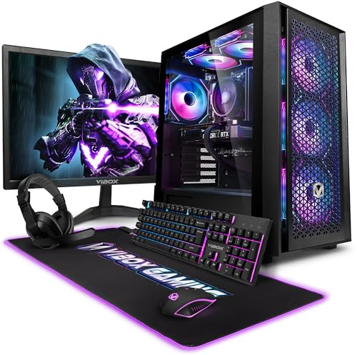 Vibox V-136 Gaming PC Set Komplett • Monitor 23 Zoll • AMD Ryzen 5 5500 6-Kern • Nvidia RTX 5060 8GB • 16GB RAM • 1TB SSD • Windows 11 • WLAN 6 + Bluetooth 5.4