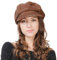 Comhats Damen Ballonmütze warme Schirmmütze Wintermütze Wolle Barett Maler Mütze mit Visor Newsboy Cap N99952_Kaffeebraun M