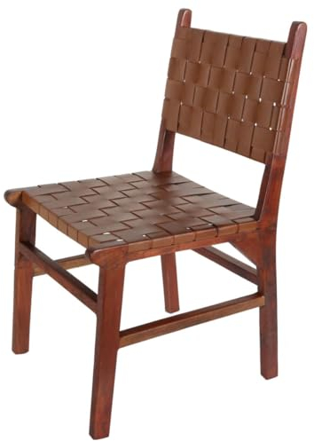 Esszimmerstuhl Alice BRAUN aus Echt-Leder & Massiv-Holz | Vintage Lederstuhl Designer Retro-Stuhl für Esszimmer Wohnzimmer Küche Garten Terrasse | SB22-15-D6