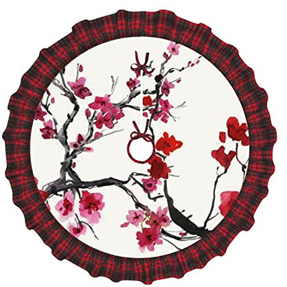 Kirschbaum Japanische Kirschblüte Druck Weihnachtsbaum Röcke Für Frohe Weihnachten Urlaub Party Dekorationen Indoor Outdoor