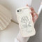 UEEBAI Hülle für iPhone 7/8/SE 2022 5G/SE 2020, Wellen Rahmenform Silikon Schutzhülle Stoßfeste Rückseite TPU Bumper Cover für Mädchen Handyhülle für iPhone SE3/SE2 - Weiße Rosen