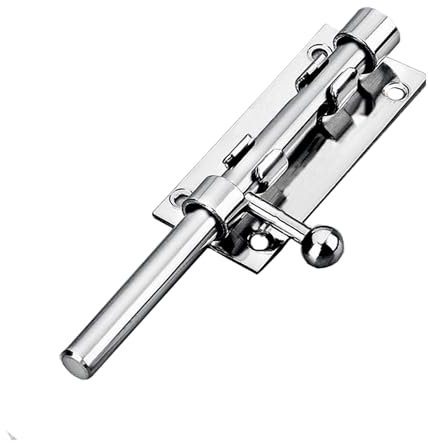 5 Inch Door Bolt Lock Stainless Steel Door Latch Barrel Sliding Lock Silver Solid Door Lock Bolts for Bathroom Bedroom Garden Shed Doors