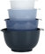 BoxedHome Haze Blue Nesting Plastic Mixing Bowl Set with Pour Spout, Microwave and Dishwasher Safe, BPA Free Non-Slip Base, Set of 4 Size 1.7, 2.5, 3.5 and 4.5qt, Great for Prepping, Baking, Cooking