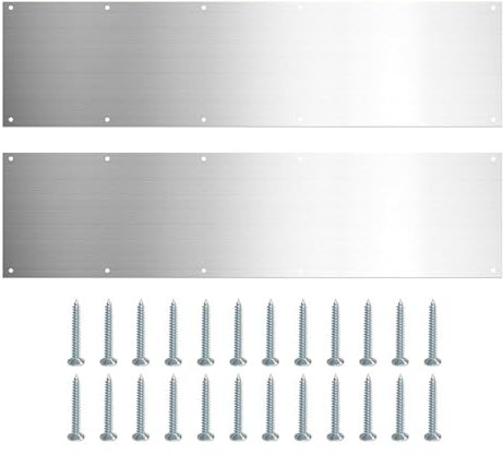 Zócalos Para Puertas Exteriores, 2 Piezas De Zócalos De Puertas Exteriores De Acero Inoxidable, Protector De Panel De Puerta De Metal Adecuado Para Paneles De Puertas Interiores Y Exteriores