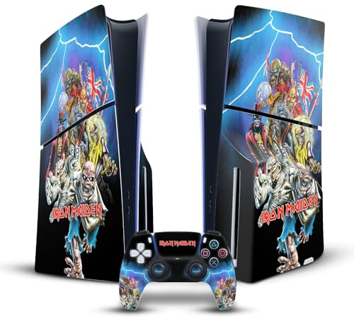 Head Case Designs Offizielle Iron Maiden Best of Beast Grafik Kunst Vinyl Haut Gaming Aufkleber Abziehbild kompatibel mit Sony Playstation 5 PS5 Slim/Pro Disc Edition Console & DualSense Controller