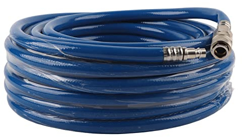 PVC Druckluftschlauch 15m, 3-lagig, 1/4 Zoll Schnellkupplung, Hochdruckfest bis 300 PSI (20 bar) für Kompressor und Pneumatische Werkzeuge