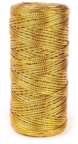 Kordel Weihnachten 1.5mm,1Roll/100m Kordel Gold Kordelband Goldfaden Golddraht zum Basteln Schleifenband Gold Paketschnur für DIY Bastelschnur Hochzeitsdekoration Weihnachtsdekoration oder Verpacken
