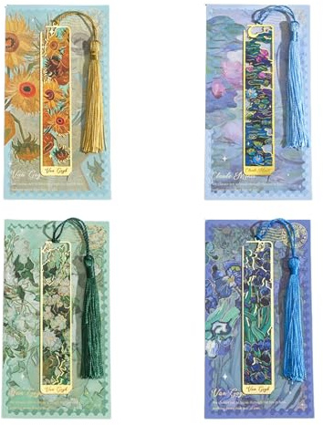 4 Stück Gepresste Blumen Lesezeichen, Metallisches Vergoldetes Lesezeichen mit Quasten im Retro-Stil, Personalisiert Für Studenten Lehrer