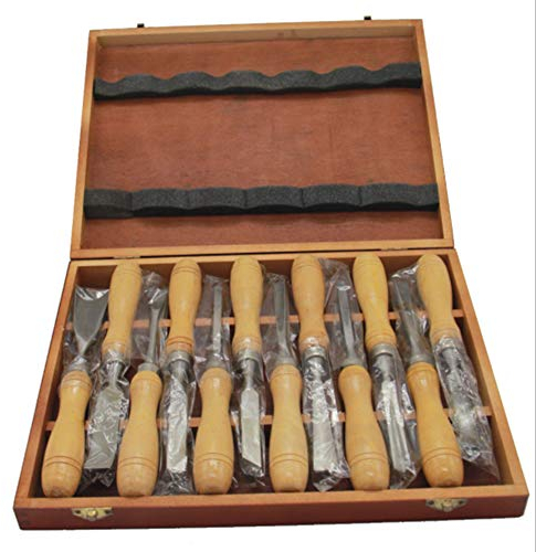 12 Pcs Wood Chisels Set,Carving Knife Wood Carving Set with Wood Handles and Wood Box for Carvers and Artist