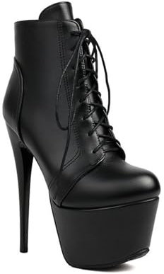 Stivaletti con Tacco a Spillo da 16 cm da Donna, Stivaletti Corti con Cerniera e Punta a Punta, Stivali Eleganti Autunnali e Invernali,Nero,36 EU