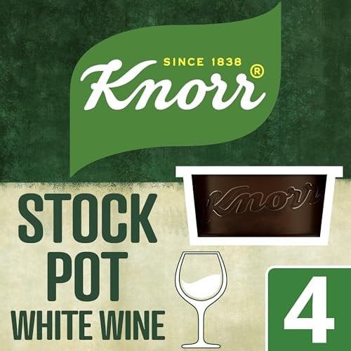 Knorr White Wine Stock Pots gluten-free stock with no artificial colours to add a rich white wine flavour to your dishes 4x 26 g