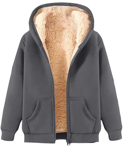 Felpa Donna con Zip, Felpa Donna con Zip e Cappuccio Flanella Caldo Hoodie Cerniera Donna Cappotto Peluche a Manica Lunga Sweatshirt Felpe in Pile con Cappuccio Giacca Outwear Donna Invernale