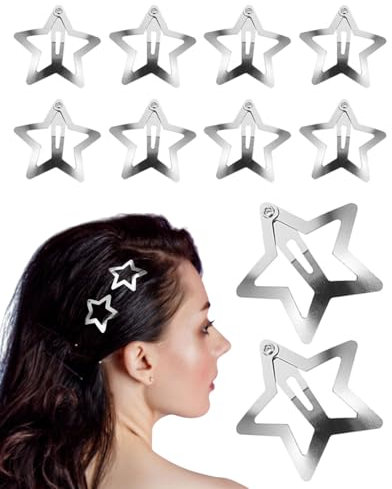 UYRVAPE Pinces à cheveux en métal en forme d'étoile pour enfants filles et femmes, barrettes à cheveux antidérapantes en forme d'étoile Y2K des années 2000, accessoires pour cheveux, 10 Pièces