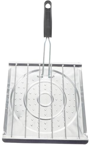 Kisangel Stainless Steel Grill Basket and Folding Stove Top Toaster for Camping and Bbq, Portable Bread and Arepa Heating Rack with Heat-resistant Handle, Outdoor Cooking Tray for Gas Stoves