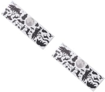 Angoily 2 Blätter Schwarze Und Weiße Aufkleber Wald Wandtattoo Dekorationen Perlengirlande Aufkleber Für Die Wanddekoration Reh Wild Kinderzimmer Wandtattoo Tragen Dschungel Anlage Pvc