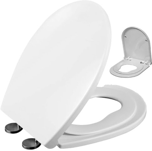 XFLHXY Siège de Toilette en Forme de D avec Siège de Toilette pour Tout-Petits Intégré, Siège de Toilette d'apprentissage de la Propreté pour Tout-Petits, Enfants et Adultes