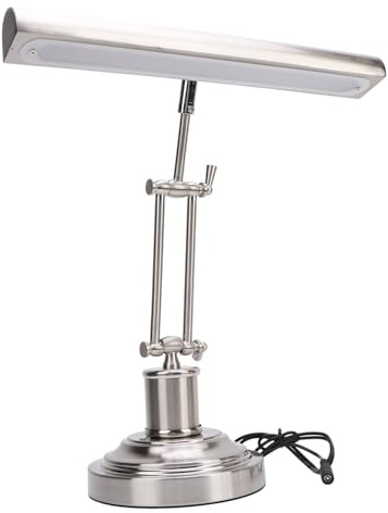 Vintage-Bankerlampe mit Stufenloser Dimmfunktion, 12 W Verstellbares Klavierlicht für Klavier und Flügel, Augenschonende LED-Arbeitsbeleuchtung von 3000 K Bis (EU-Stecker)