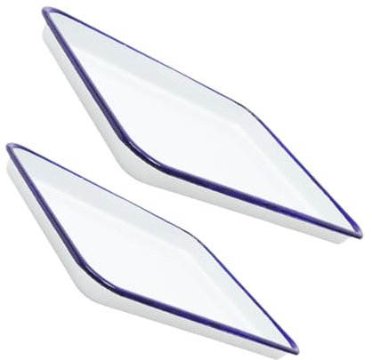 MOTHNUR 2pcs Enamel Baking Trays Enamel Roasting Tray for Oven Baking Restaurant Home Kitchen Supplies