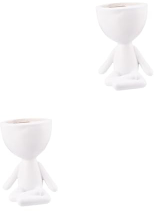 ibasenice 2 Pièces Pot de Fleurs Céramique Personnalisé pour Plantes Décoration Charmante