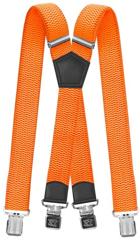 Fabio Farini 4 cm breiter Hosenträger X Form für Herren | elastisch & verstellbar mit 3 extra starken Metallclips