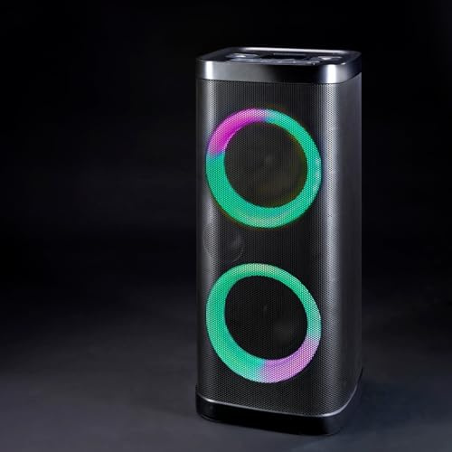 Extra Bass Party Speaker - Stream Your Music Via Bluetooth As The Speaker Displays A Multi Colour LED Light - Includes: Microphone, Remote Control, Mains Power Adaptor, Party Speaker