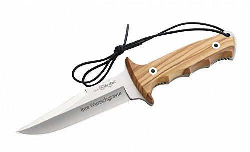 Nieto Bowie-Messer, rostfrei, Olivenholz mit persönlicher Gravur