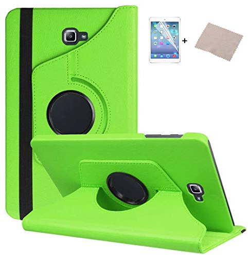 FULOZO® Samsung Galaxy Tab A6 10.1 (2016) T580/T585 Hülle Case-360 Grad Rotations PU Ledertasche Smart Cover mit Standfunktion für Samsung Galaxy Tab A 10.1 Tablet+Display Schutzfolie(Grün)