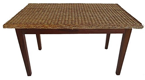 tavolo rattan piana in banano struttura legno teack cm 150x85x75 h