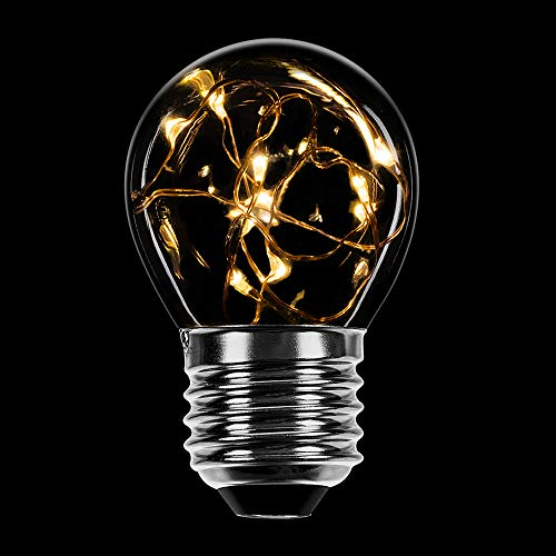 NCC-Licht LED Deko Leuchtmittel Kupferkabel Tropfen 1W = 7W E27 klar extra warmweiß 2200K