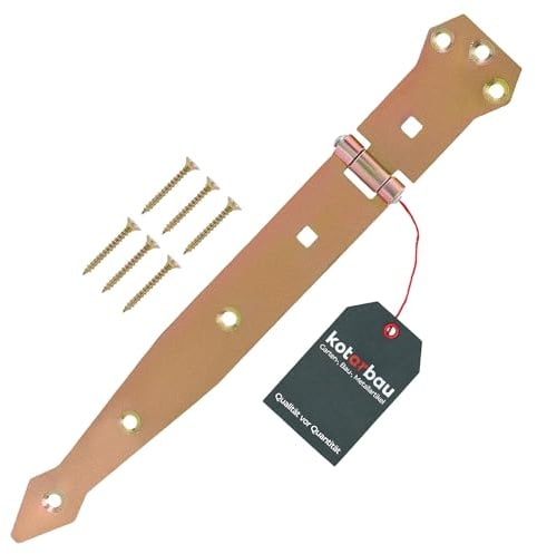 Kotarbau ® Charnière 250 mm Charnière de porte Charnière de portail Couleur Or Galvanisée En acier inoxydable