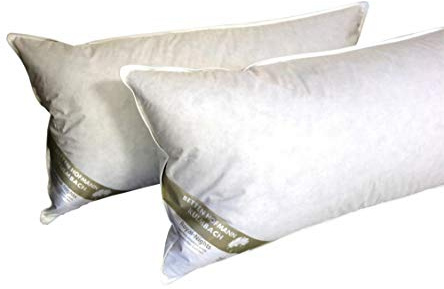 Betten Hofmann 2 x Luxus 3-Kammer Kopfkissen Kissen 40x80 stabil mit weicher Daunenhülle, Naturprodukt